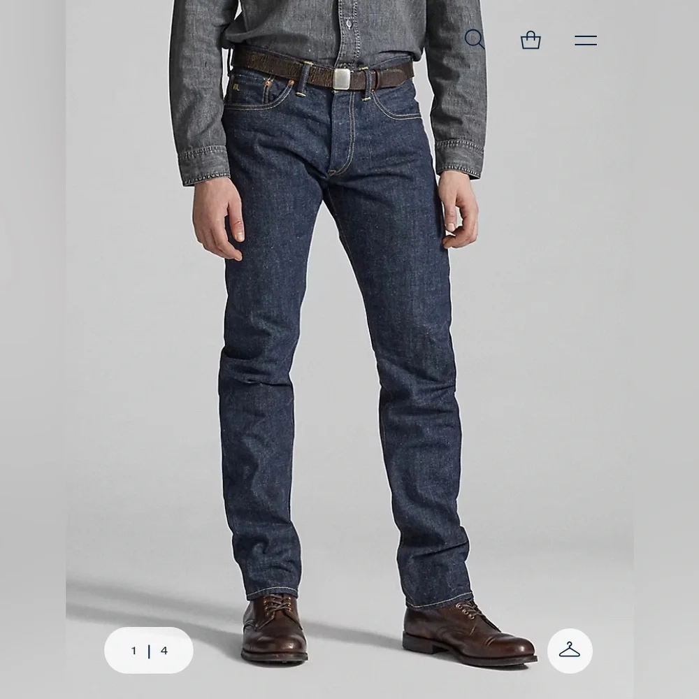 RRL Ralph Lauren Selvedge Sanforized Low Straight Denim Jeans - Picture 3 of 17